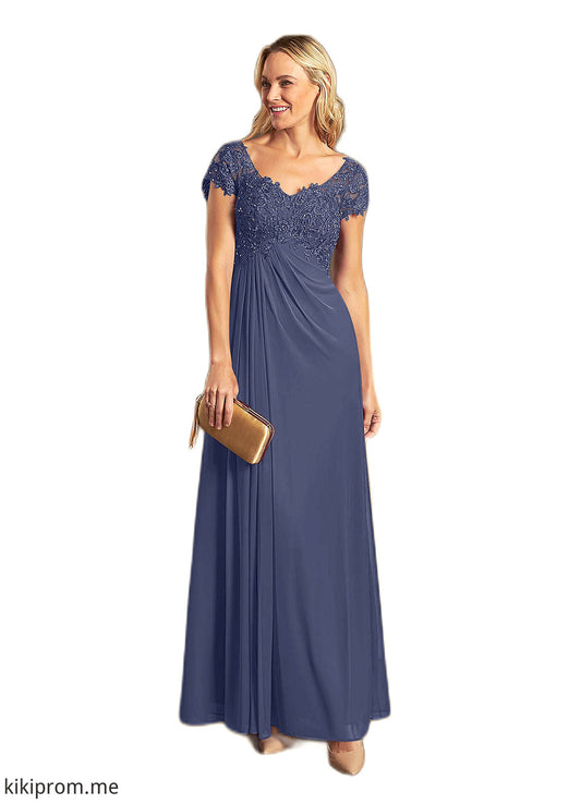 Lizeth A-Line V-Neck Sequin Lace Lace Floor-Length Dress STFP0022627