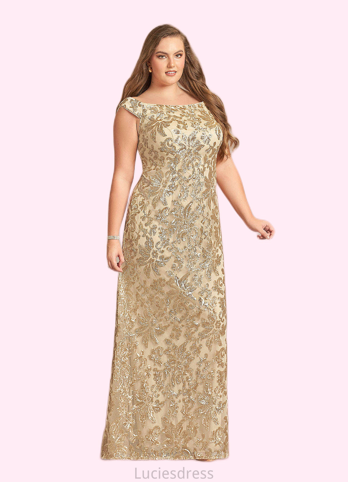 Carmen A-Line Off the Shoulder Lace Floor-Length Dress HFP0022628