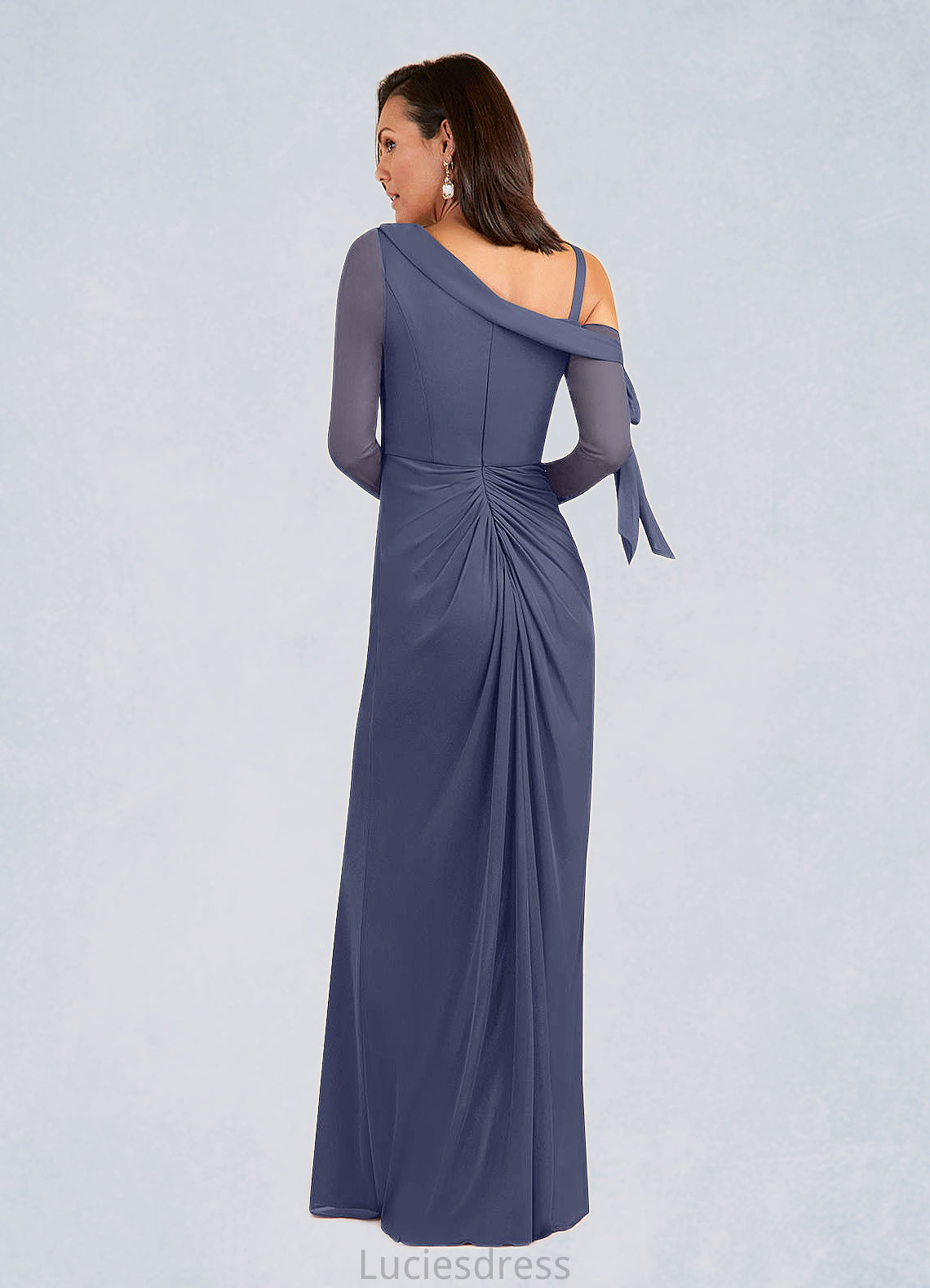 Precious Sheath One Shoulder Mesh Floor-Length Dress HFP0022634