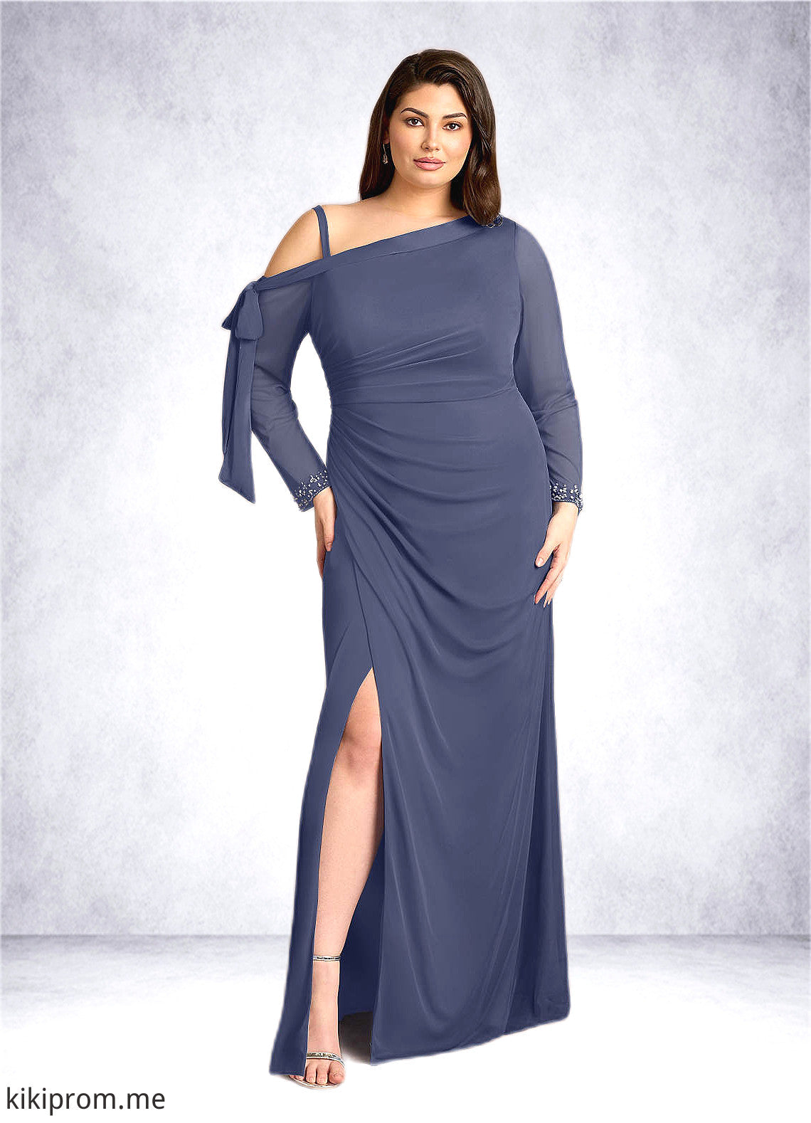 Sydney Sheath One Shoulder Mesh Floor-Length Dress STFP0022634