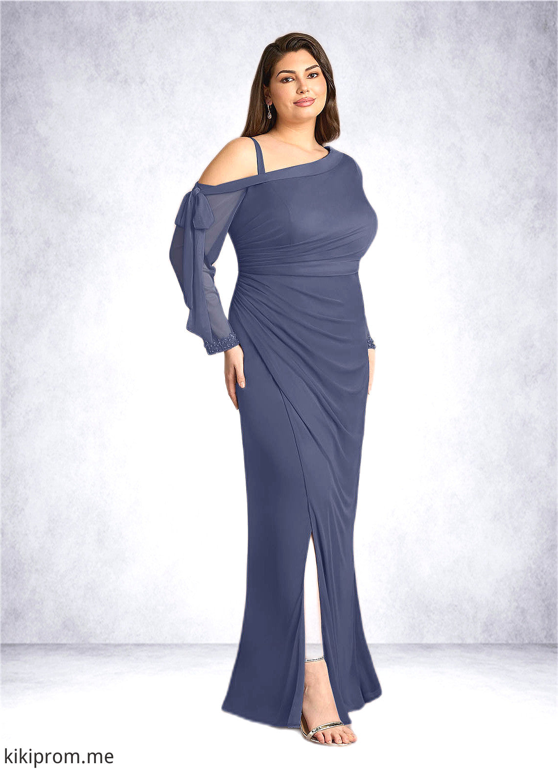 Sydney Sheath One Shoulder Mesh Floor-Length Dress STFP0022634