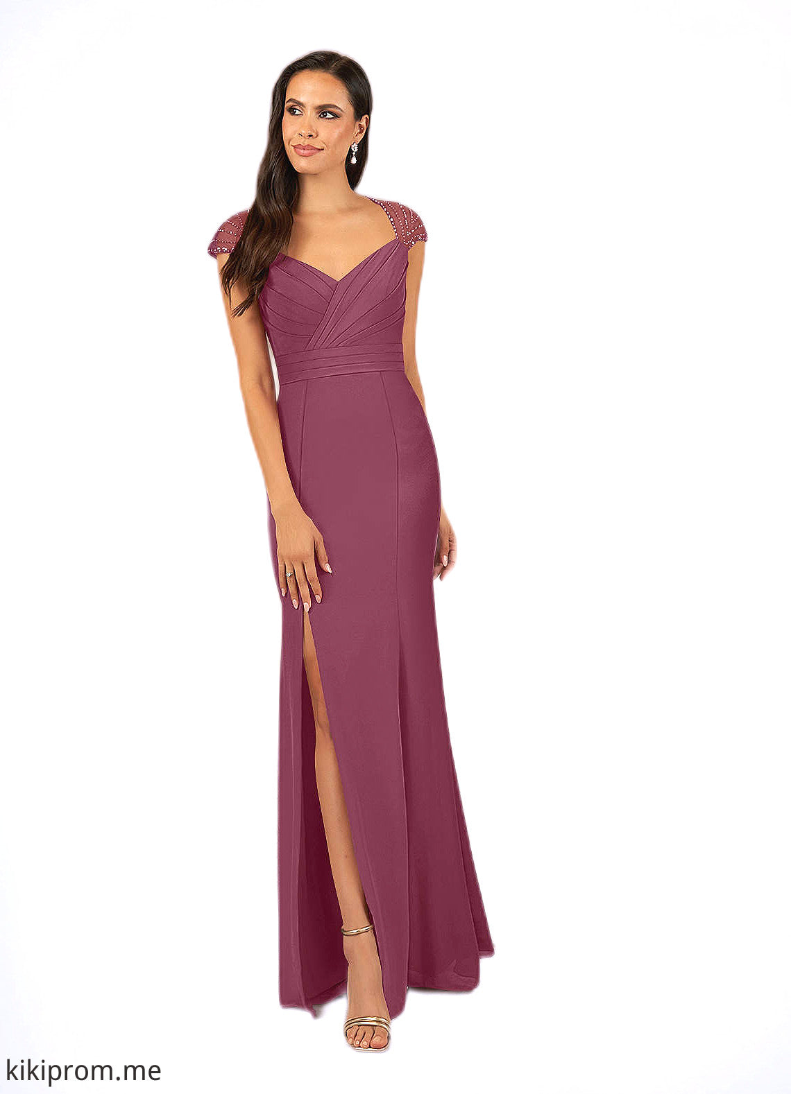 Kinsley Mermaid Sequins Chiffon Floor-Length Dress STFP0022655