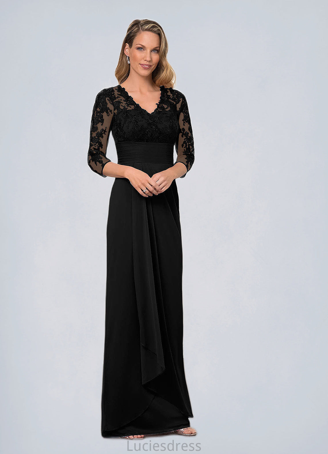 Rosalind Sheath Lace Floor-Length Dress HFP0022665