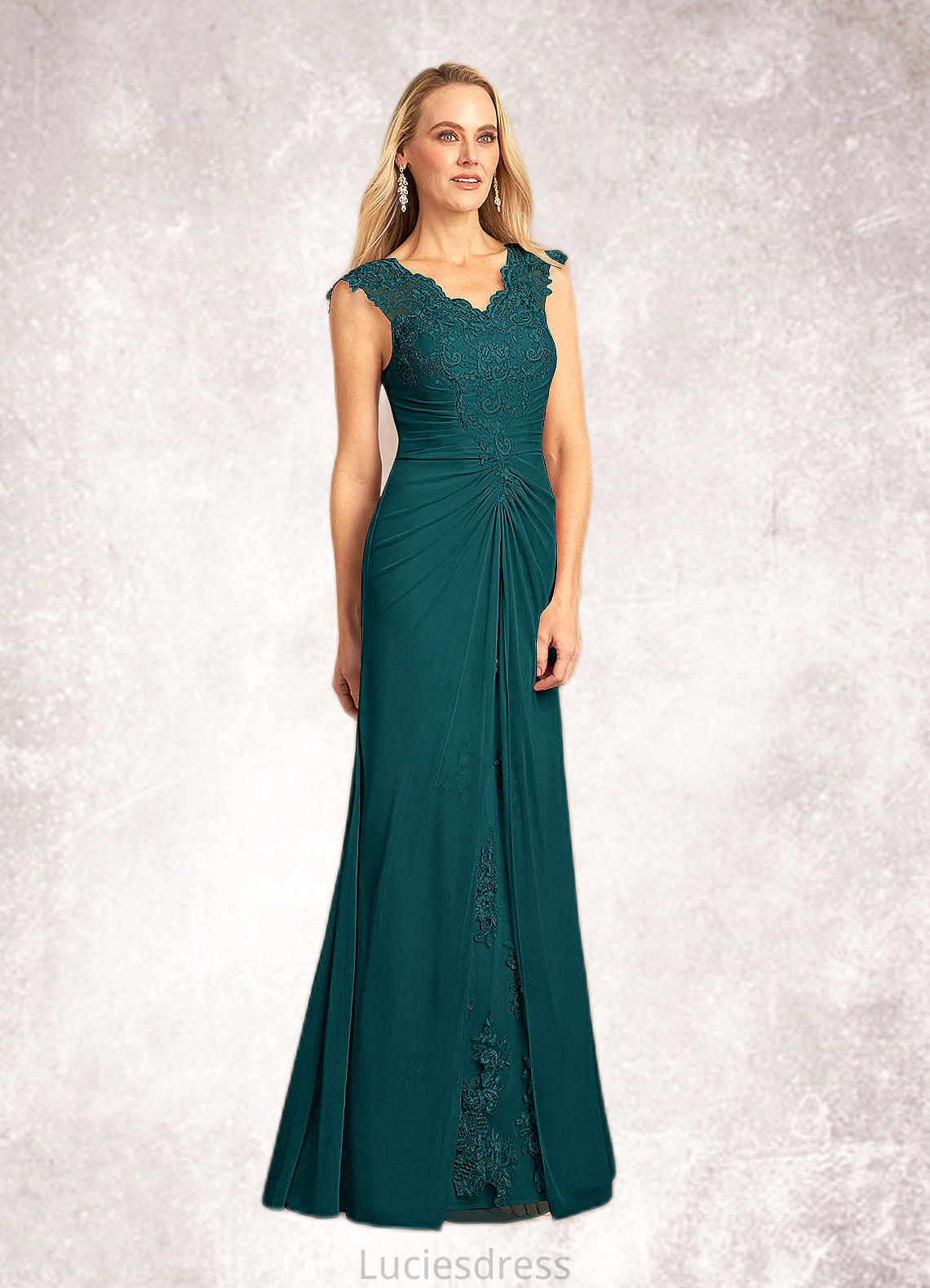 Uerica A-Line Lace Floor-Length Dress HFP0022668