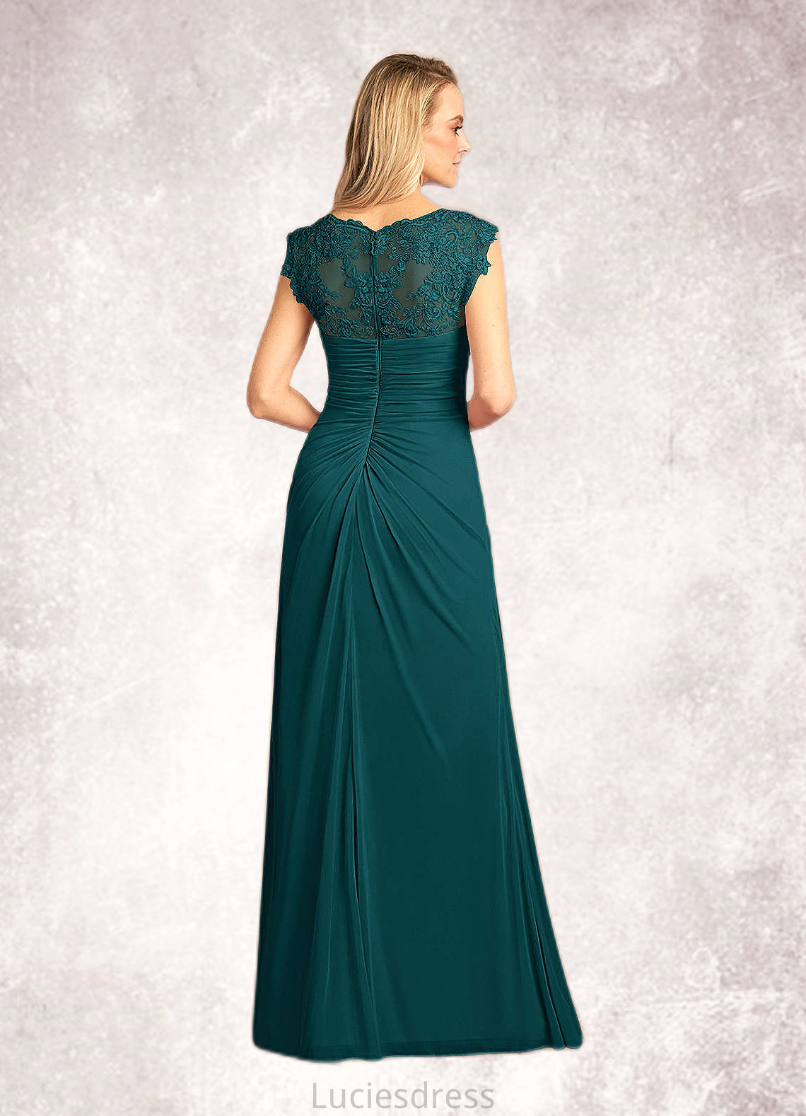 Uerica A-Line Lace Floor-Length Dress HFP0022668