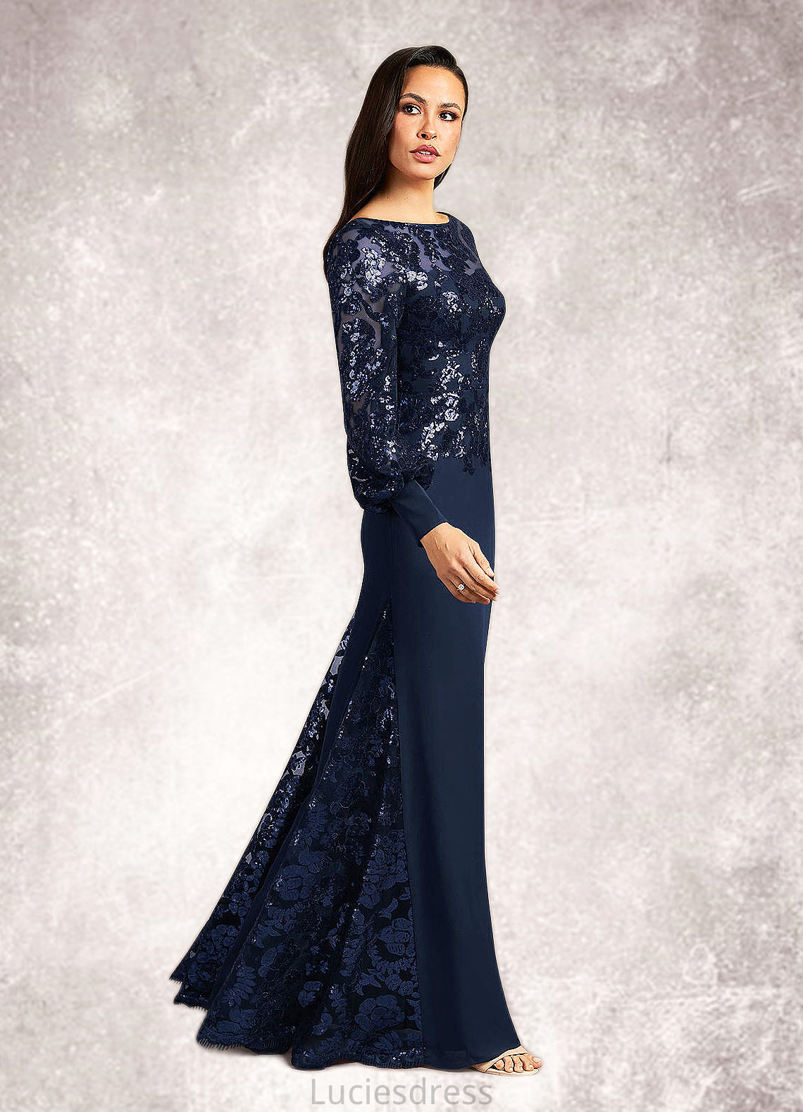 Katrina Mermaid Sequins Lace Floor-Length Dress HFP0022689