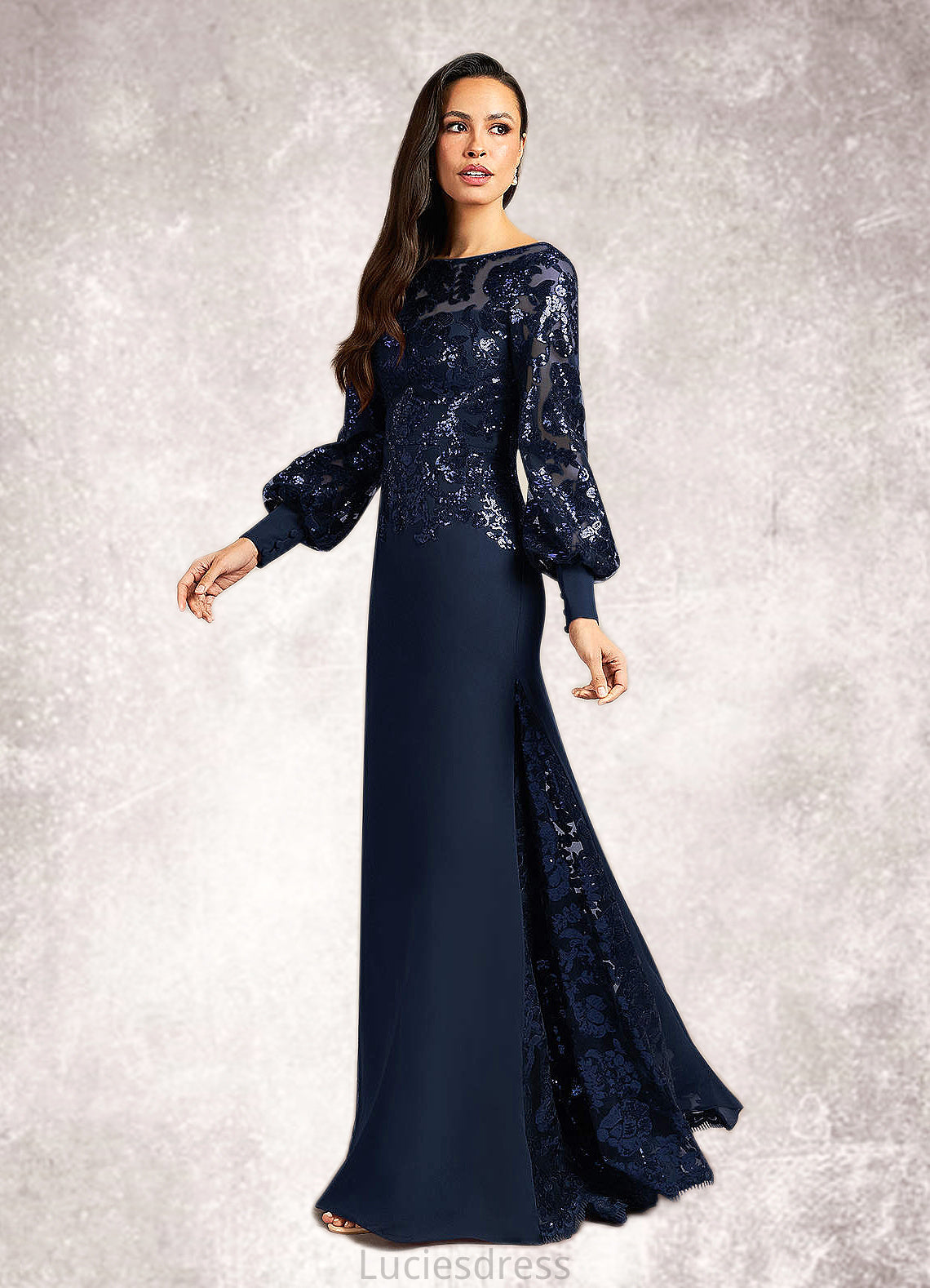 Katrina Mermaid Sequins Lace Floor-Length Dress HFP0022689