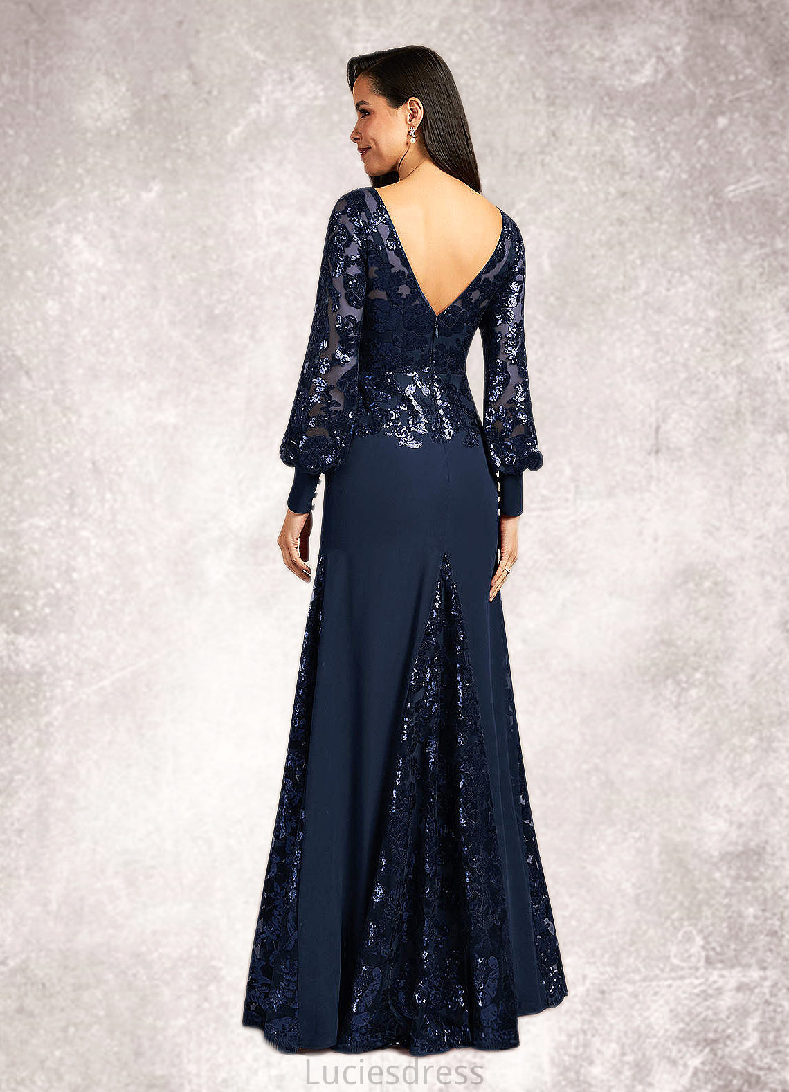 Katrina Mermaid Sequins Lace Floor-Length Dress HFP0022689