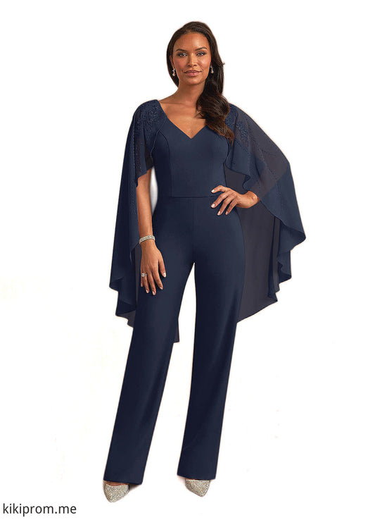 Micah Sequins Lace Stretch Crepe Jumpsuit/Pantsuit Dark Navy STFP0022693