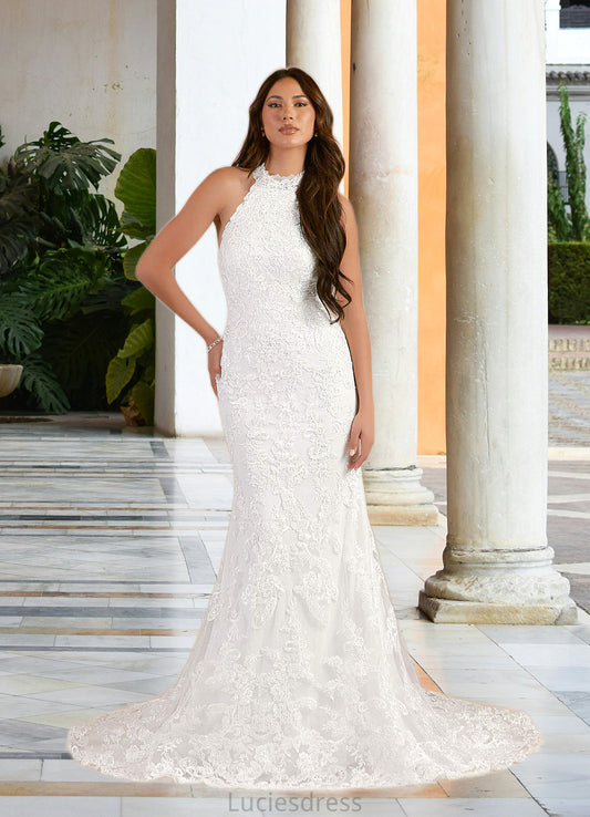 Yareli Mermaid Lace Cathedral Train Dress Diamond White HFP0022770