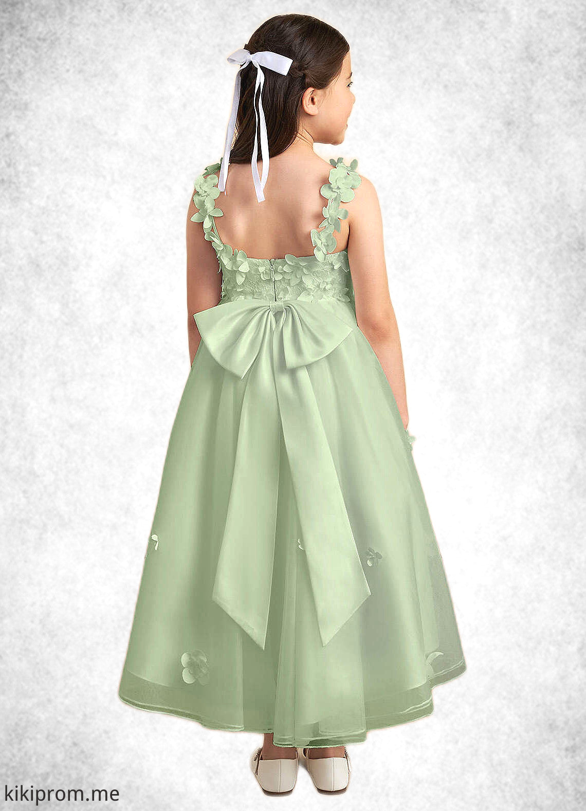 Renee Ball-Gown Lace Tulle Asymmetrical Dress Dusty Sage STFP0022802