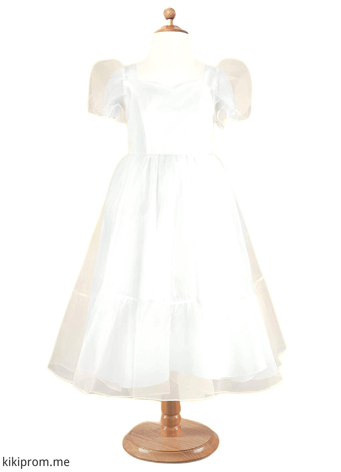 Florence Ball-Gown Sweetheart Neckline Organza Knee-Length Dress Diamond White STFP0022854