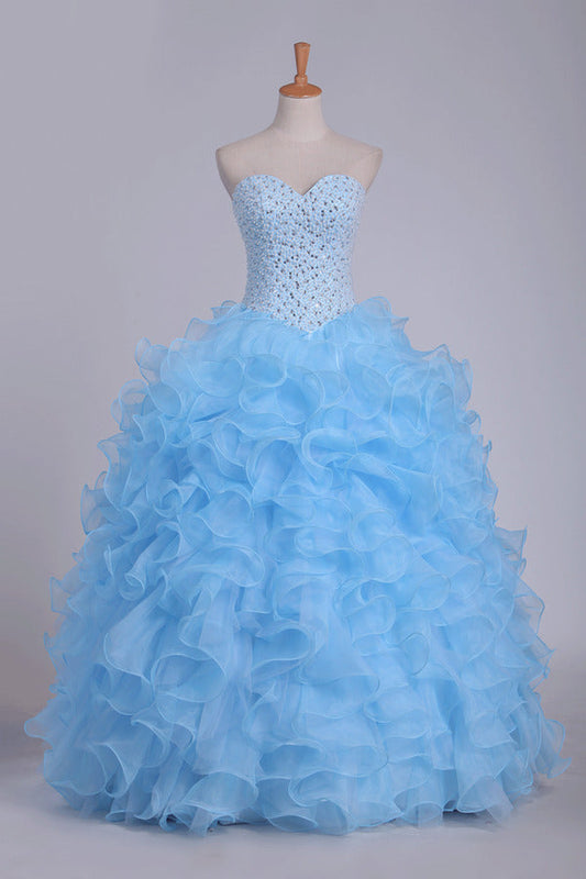 2024 Ball Gown Quinceanera Dresses Sweetheart Beaded Bodice PGYSYEBZ