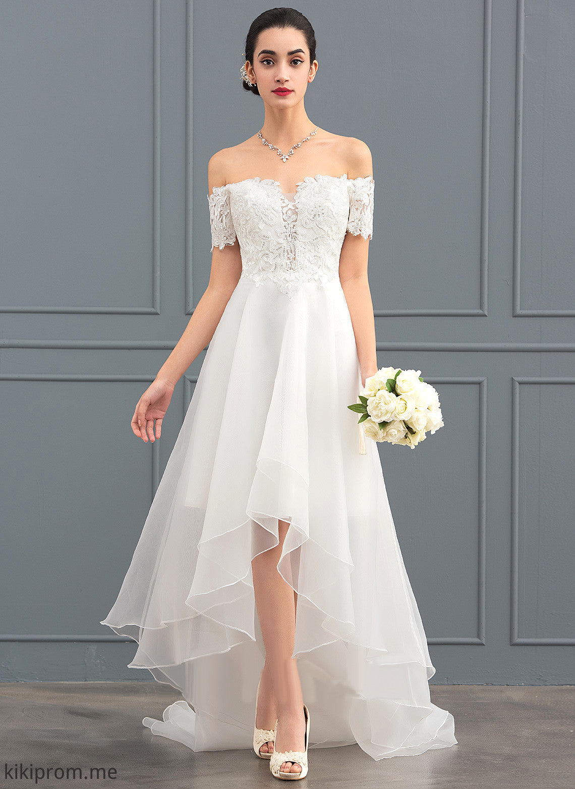 A-Line Organza Sofia Dress Sequins Lace Wedding Asymmetrical With Wedding Dresses