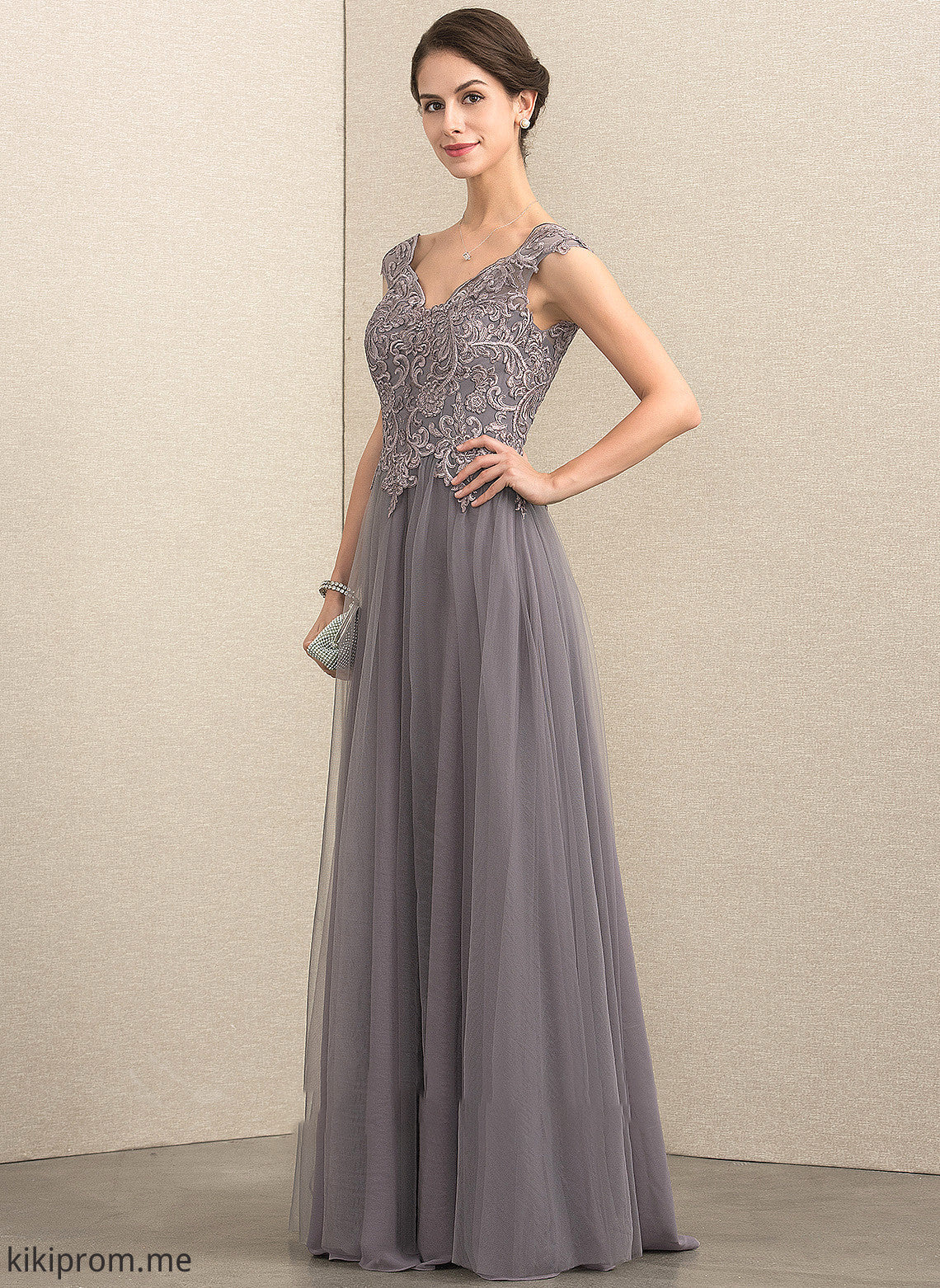 Lace Tulle Emerson Bride of the A-Line/Princess With Floor-Length Mother V-neck Mother of the Bride Dresses Dress Sequins