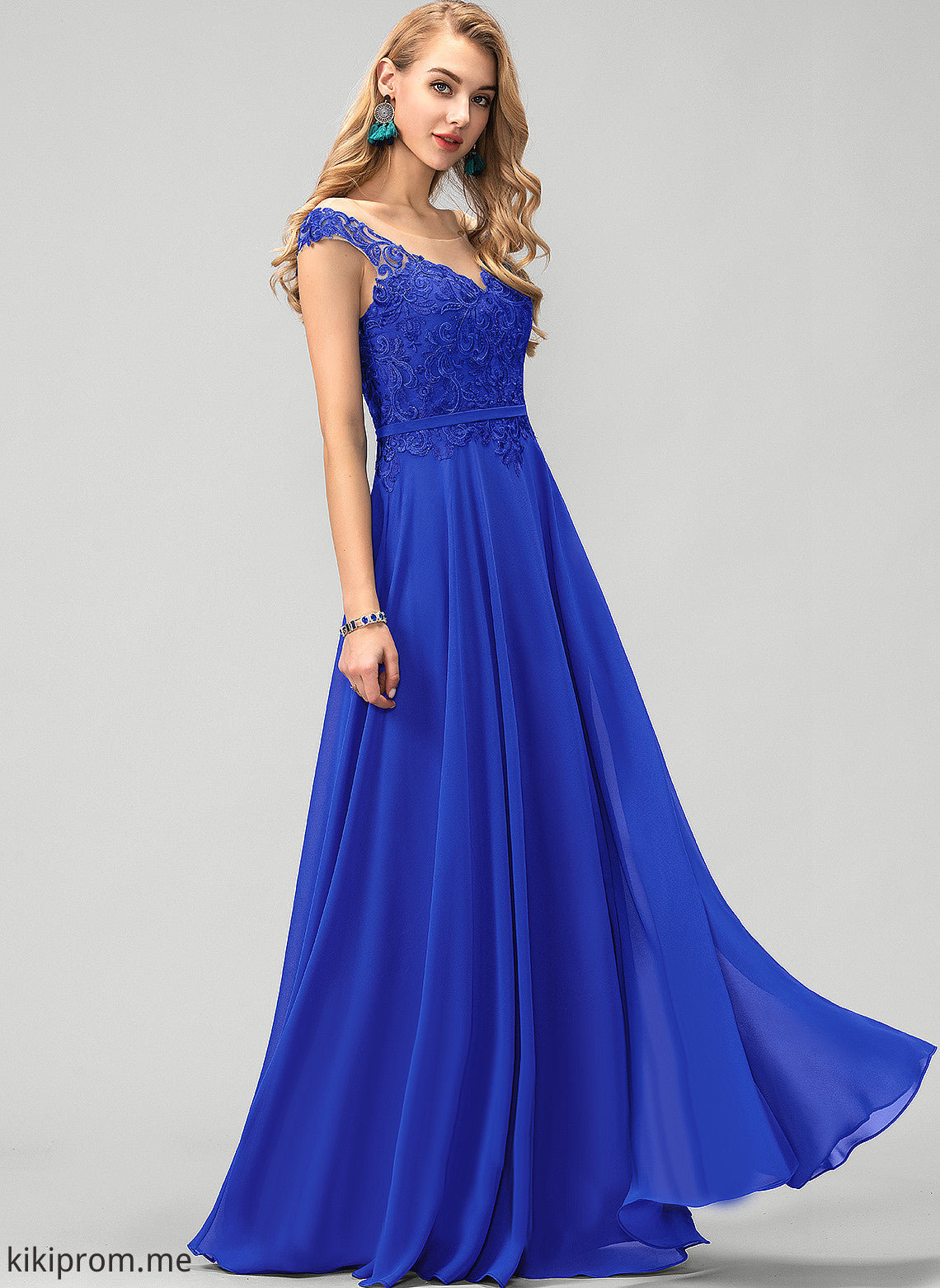 With Prom Dresses Yazmin A-Line Floor-Length Sequins Chiffon Scoop