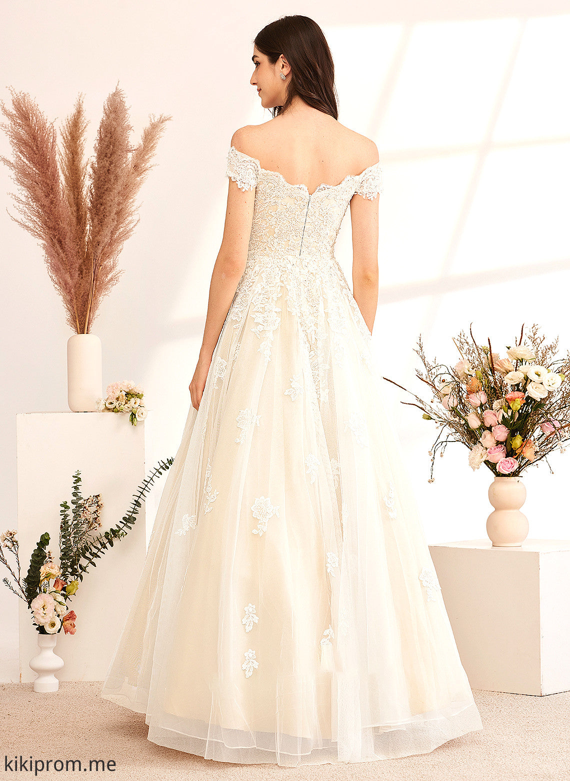 With Dress Wedding Floor-Length Off-the-Shoulder Beading Wedding Dresses Ball-Gown/Princess Sequins Avah