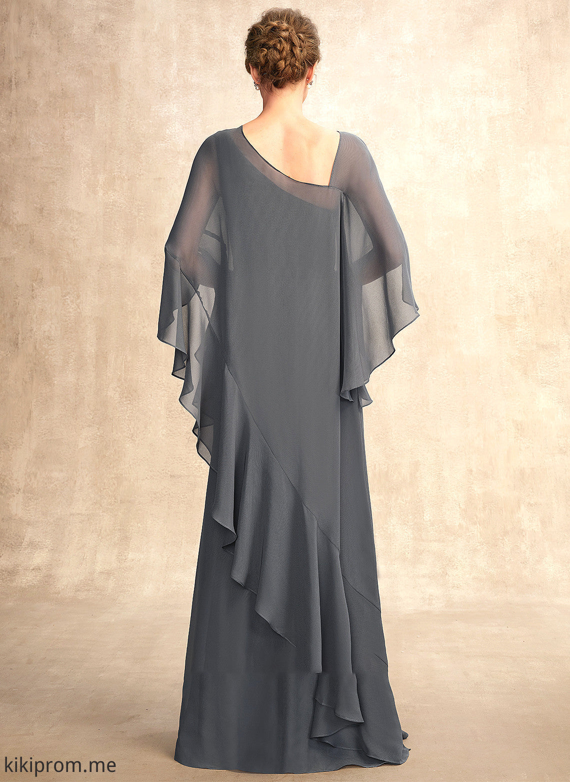 One-Shoulder Dress the of Mother of the Bride Dresses Mother Floor-Length Sheath/Column Bride Chiffon Julissa