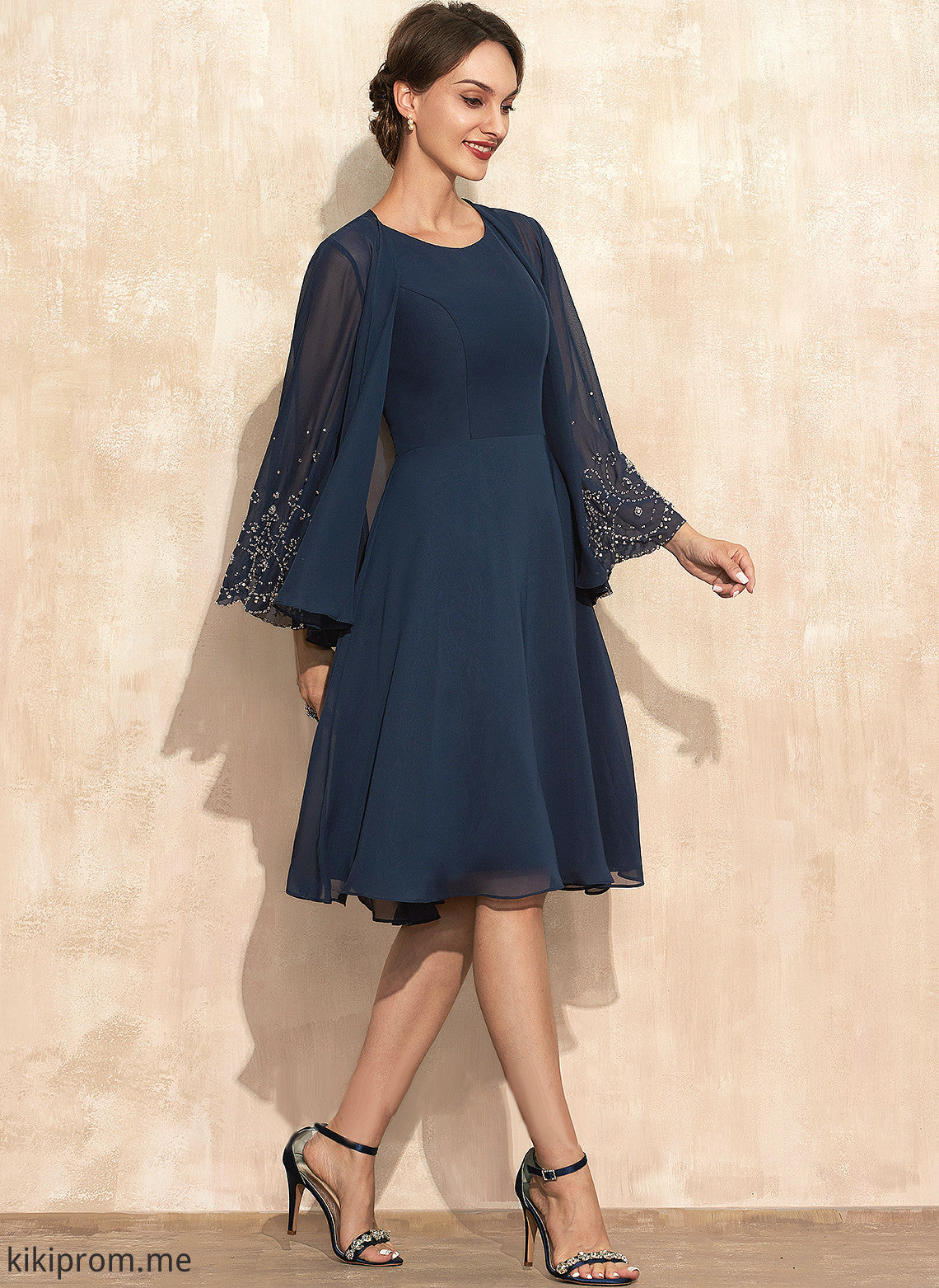 Bride Scoop Dress of Neck Knee-Length A-Line Braelyn Mother of the Bride Dresses the Mother Chiffon