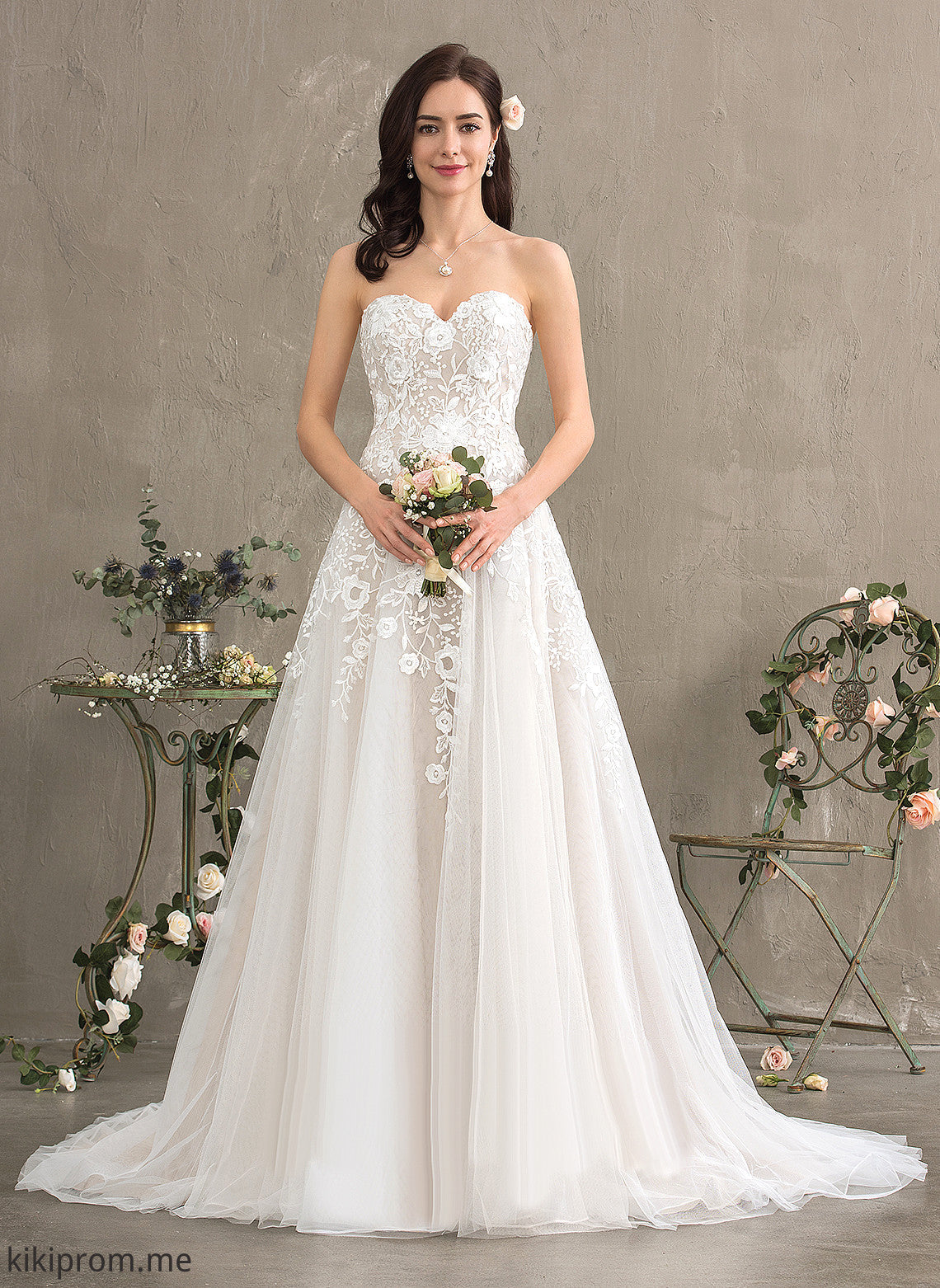 Tulle Lace Sweetheart Dress Court Wedding Wedding Dresses Ball-Gown/Princess Train Ellen