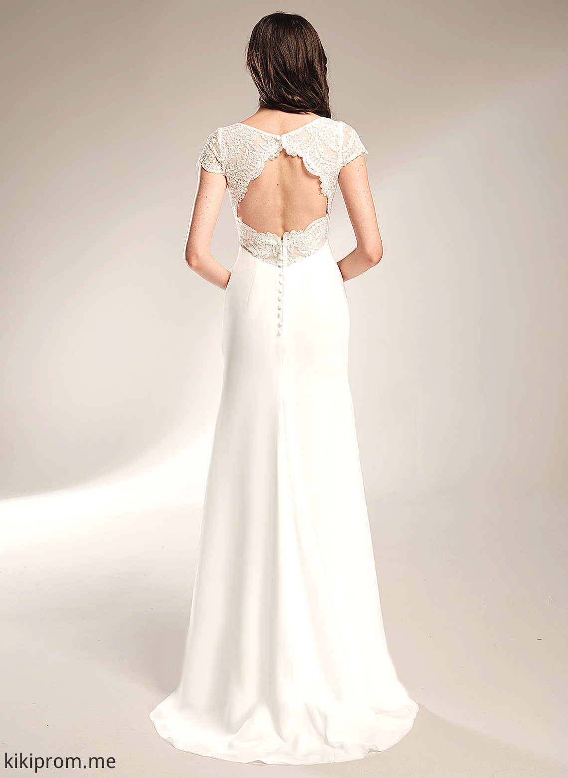 Lace With Sweep Chiffon Wedding Dresses Train Dress V-neck Harmony Sheath/Column Wedding