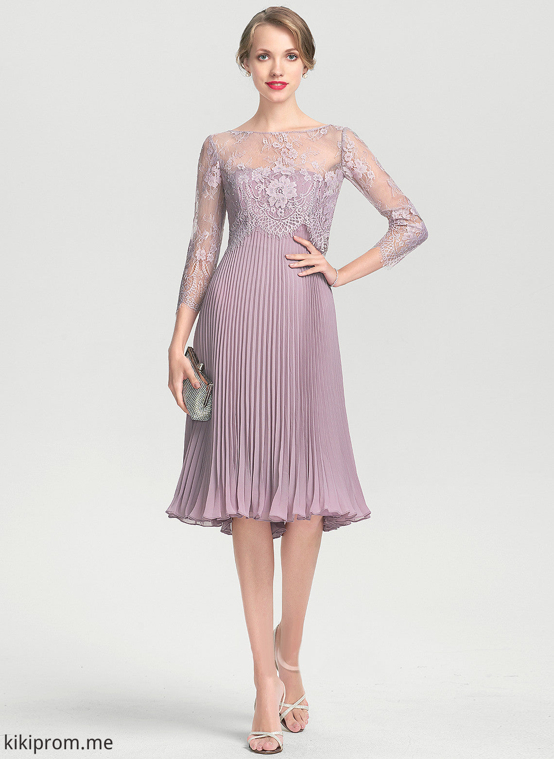 the Mother Bride Dress Pleated With Chiffon Jenny A-Line Sweetheart Mother of the Bride Dresses Knee-Length of