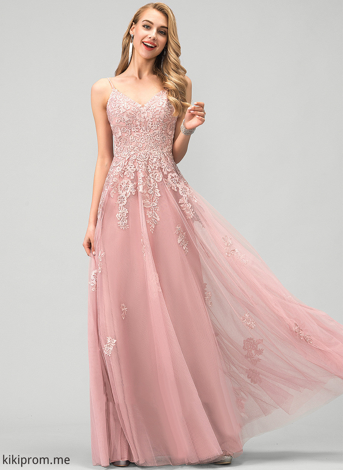 Wedding Tulle V-neck Dress Rebecca Ball-Gown/Princess Wedding Dresses Floor-Length