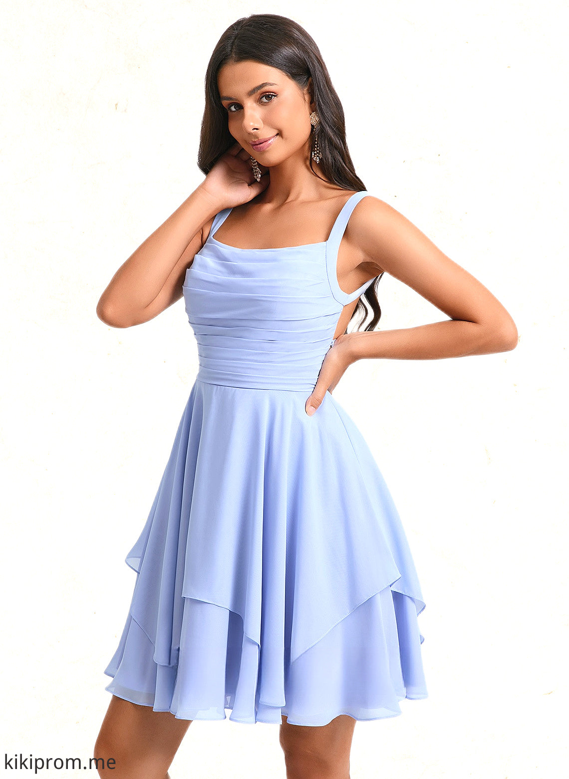 Skye A-line Scoop Short Chiffon Homecoming Dress With Pleated HFP0025654