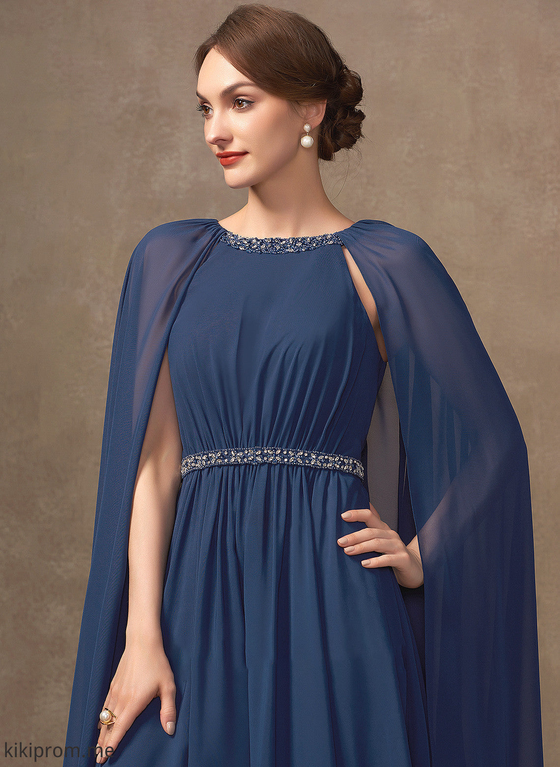 Bride Tea-Length Neck With Mother of the Bride Dresses A-Line Scoop the of Beading Dress Dayami Chiffon Mother