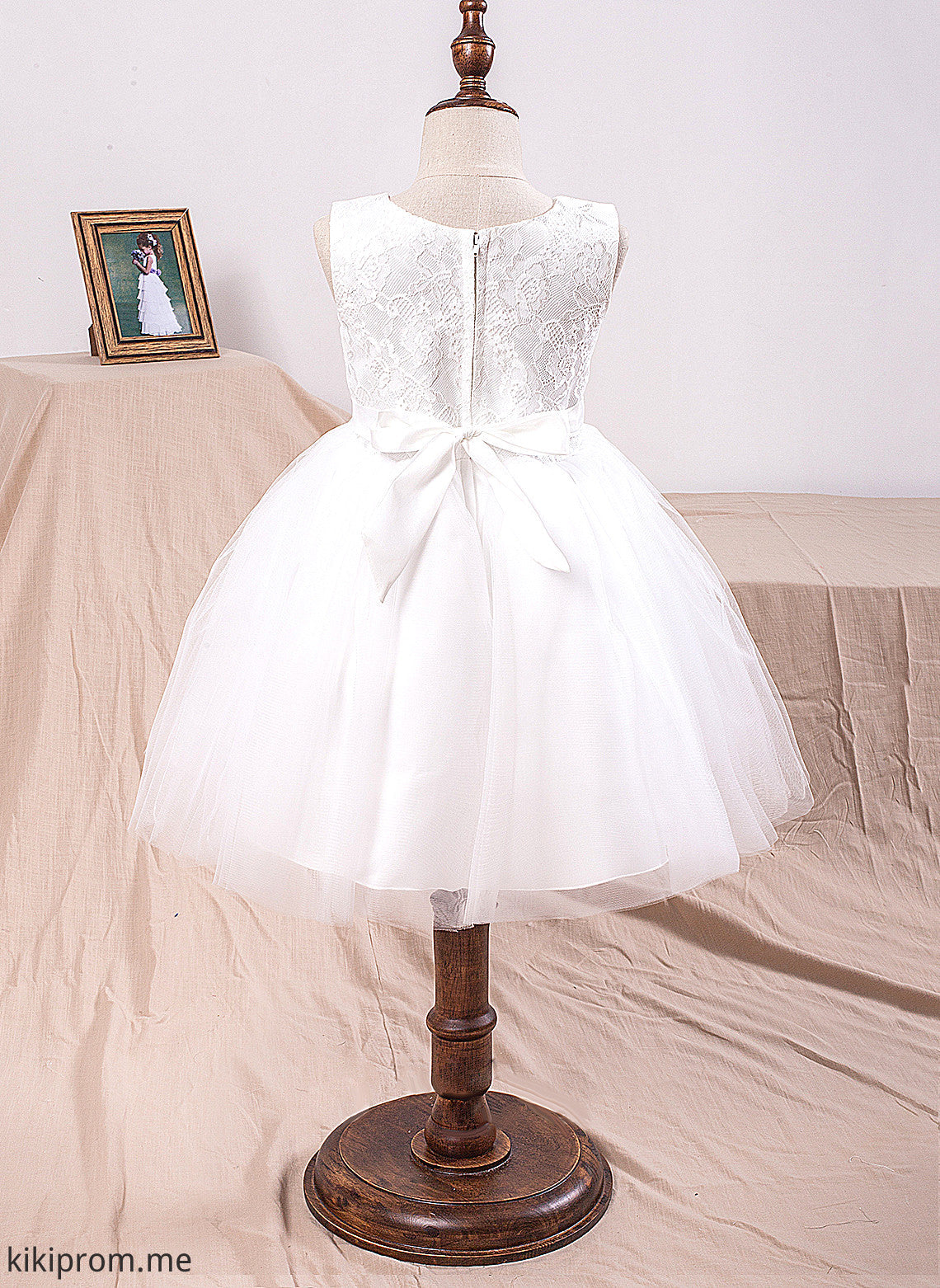 Scoop Flower Girl Dresses Sleeveless Neck Melanie Dress Ball-Gown/Princess Girl Bow(s) Knee-length With Flower Tulle/Lace