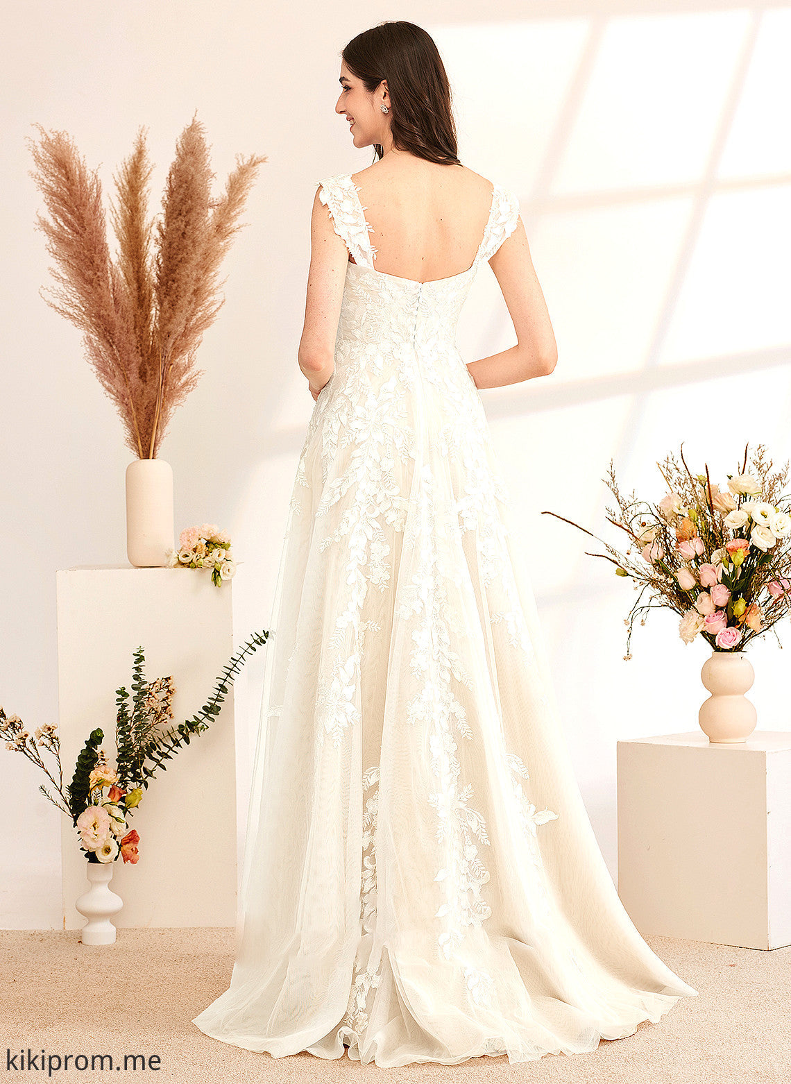 With Off-the-Shoulder Dress A-Line Wedding Sequins Katelynn Wedding Dresses Sweep Train Beading