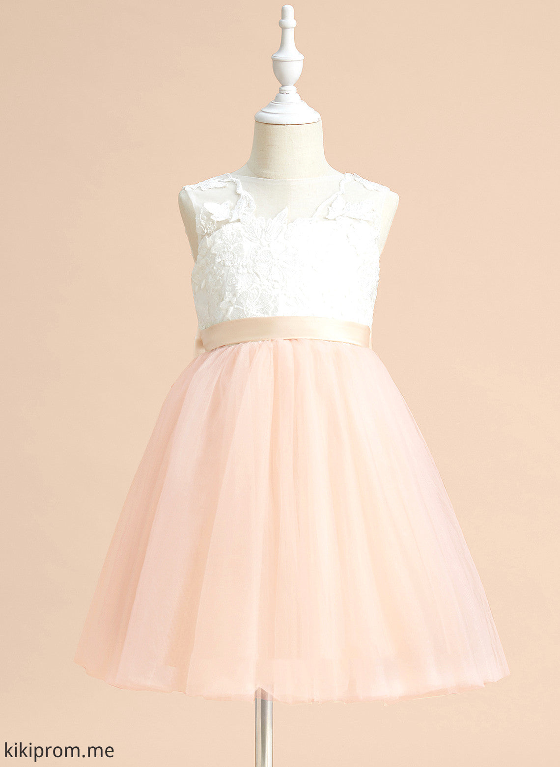 Flower Flower Girl Dresses Dress Alisha With A-Line Bow(s) Girl Neck Tulle/Lace - Knee-length Sleeveless Scoop