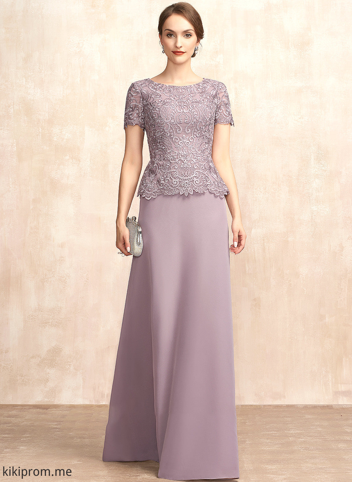 A-Line Mother of the Bride Dresses the Bride Thirza of Neck Dress Scoop Mother Floor-Length Lace Chiffon