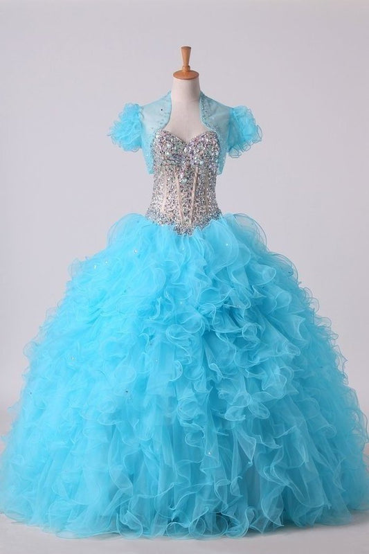 2024 Beaded Bodice Sweetheart Balll Gown Quinceanera Dresses Floor PP79168D