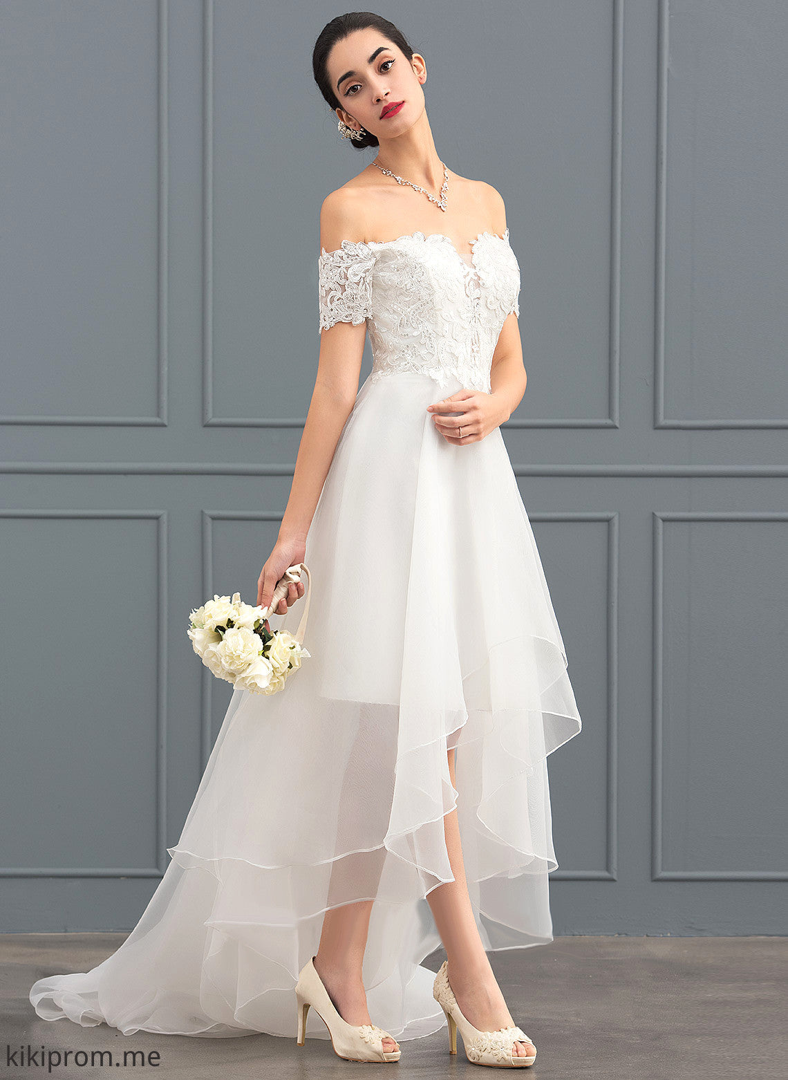 A-Line Organza Sofia Dress Sequins Lace Wedding Asymmetrical With Wedding Dresses