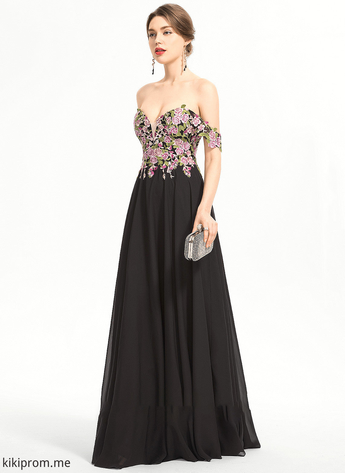 Chiffon Off-the-Shoulder Ball-Gown/Princess Floor-Length Prom Dresses Brielle