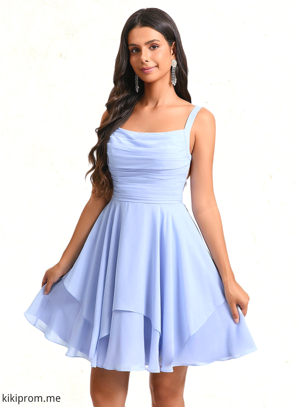 Skye A-line Scoop Short Chiffon Homecoming Dress With Pleated HFP0025654