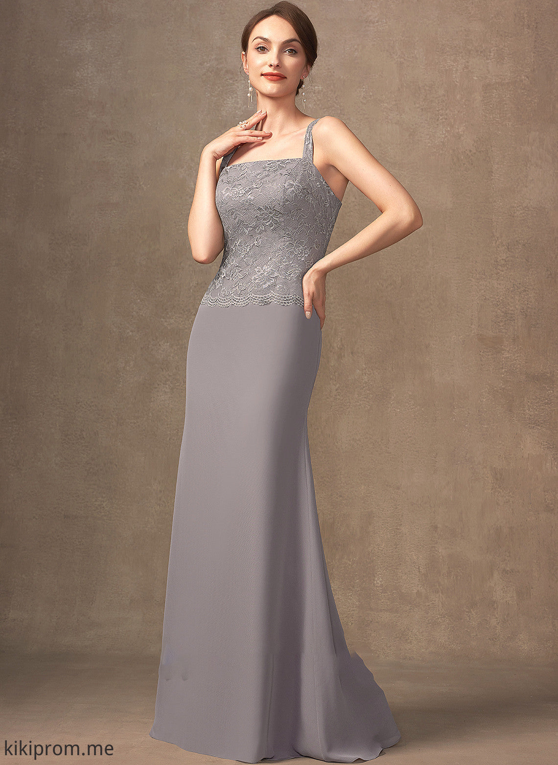 Chiffon Bride Square Floor-Length Mother Neckline Mother of the Bride Dresses Dress of Aylin Sheath/Column Lace the