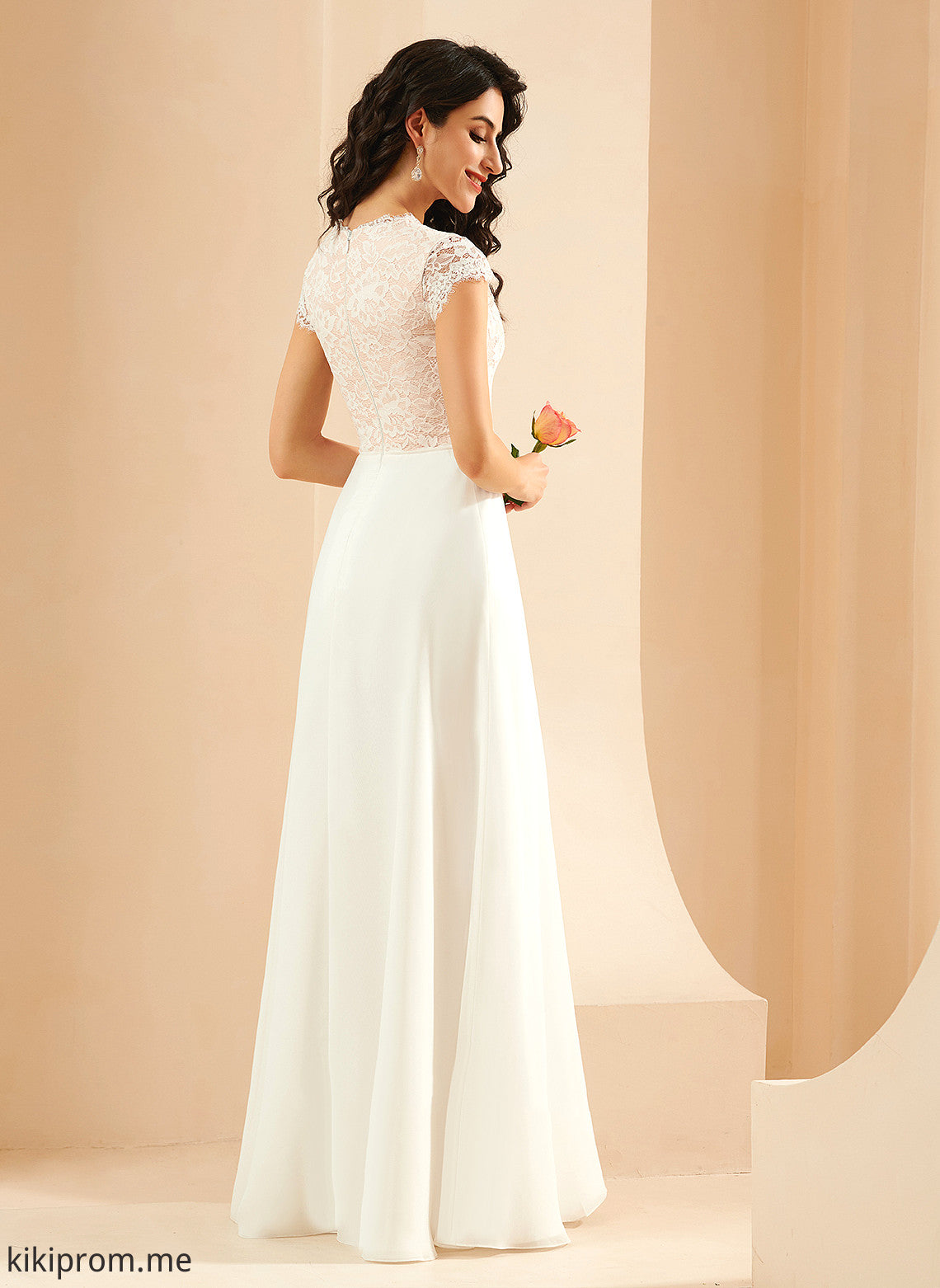 Scoop Dress Elliana Chiffon Wedding Dresses Floor-Length A-Line Lace Wedding