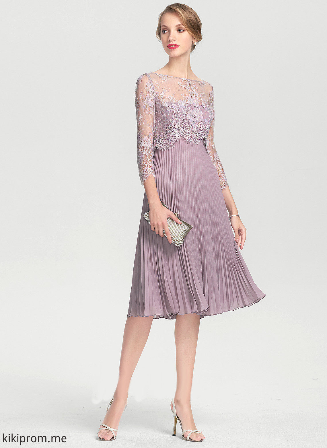 the Mother Bride Dress Pleated With Chiffon Jenny A-Line Sweetheart Mother of the Bride Dresses Knee-Length of