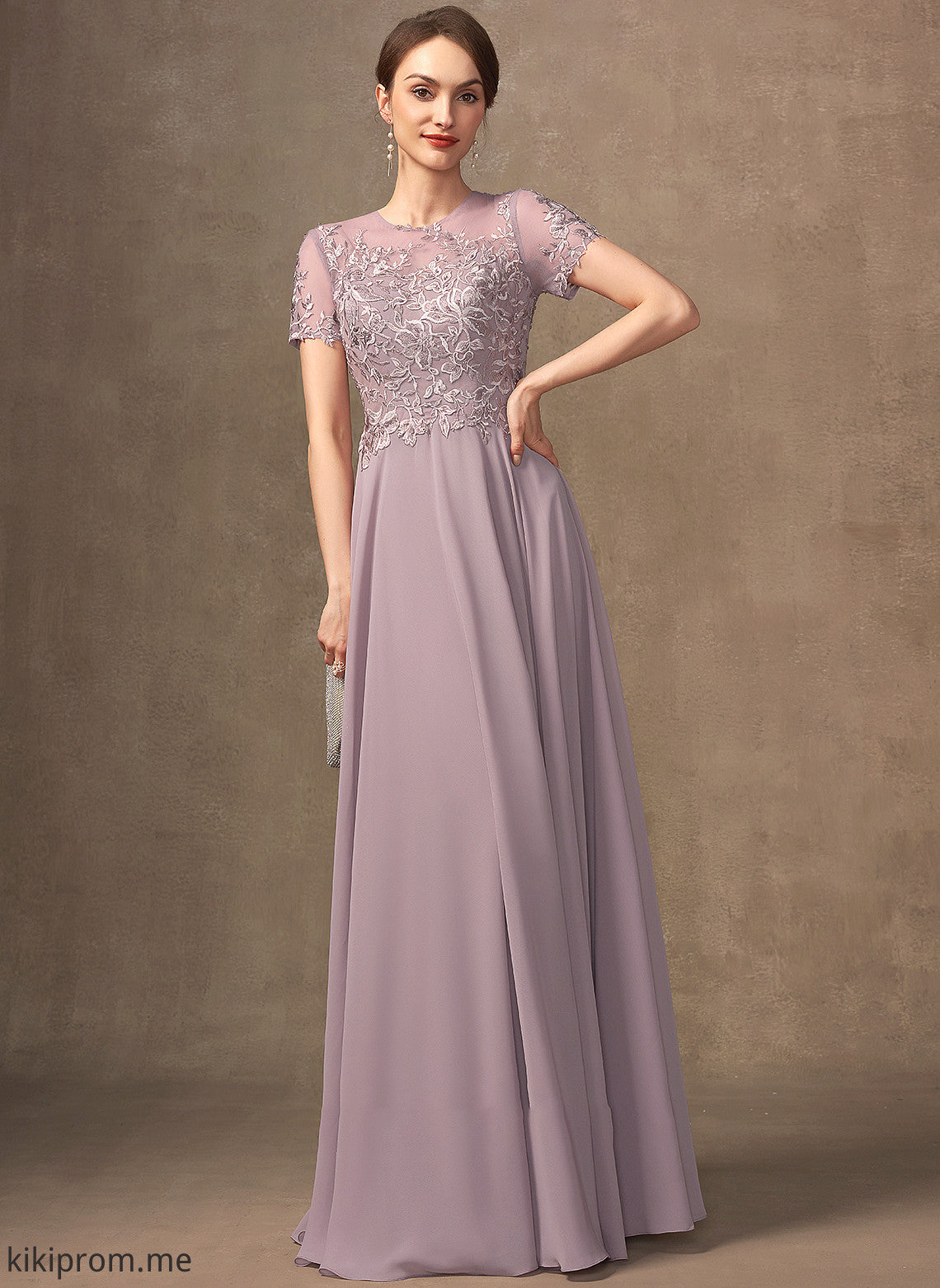 Dress the Mother of the Bride Dresses Bride Mother of Chiffon Beading With Sanai A-Line Floor-Length Lace Scoop Neck Sequins