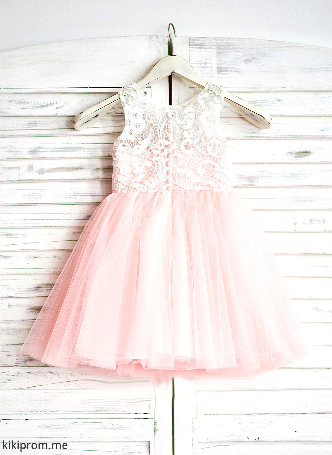 A-Line Flower With - Tulle Girl Sleeveless Neck Nathalia Knee-length Dress Scoop Flower Girl Dresses Lace