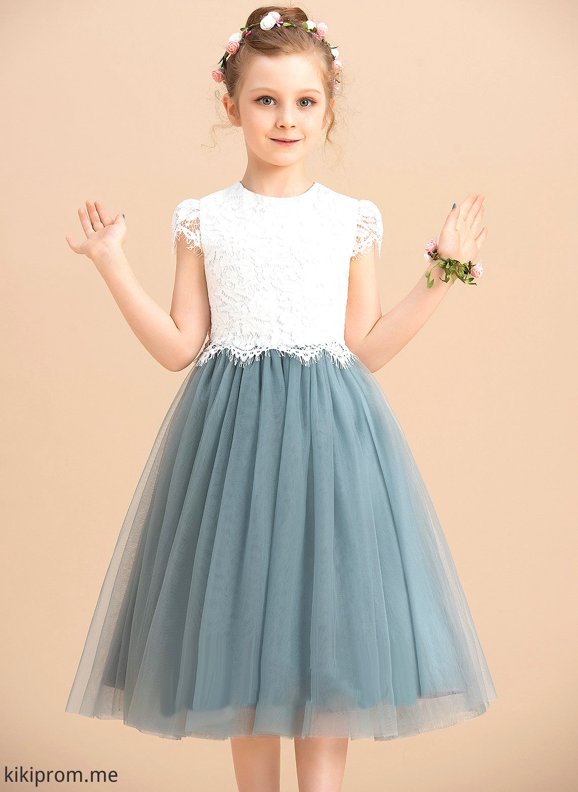 Tulle/Lace - Flower Girl Dresses Dress Flower Scoop Elyse Tea-length Girl Sleeveless Neck A-Line