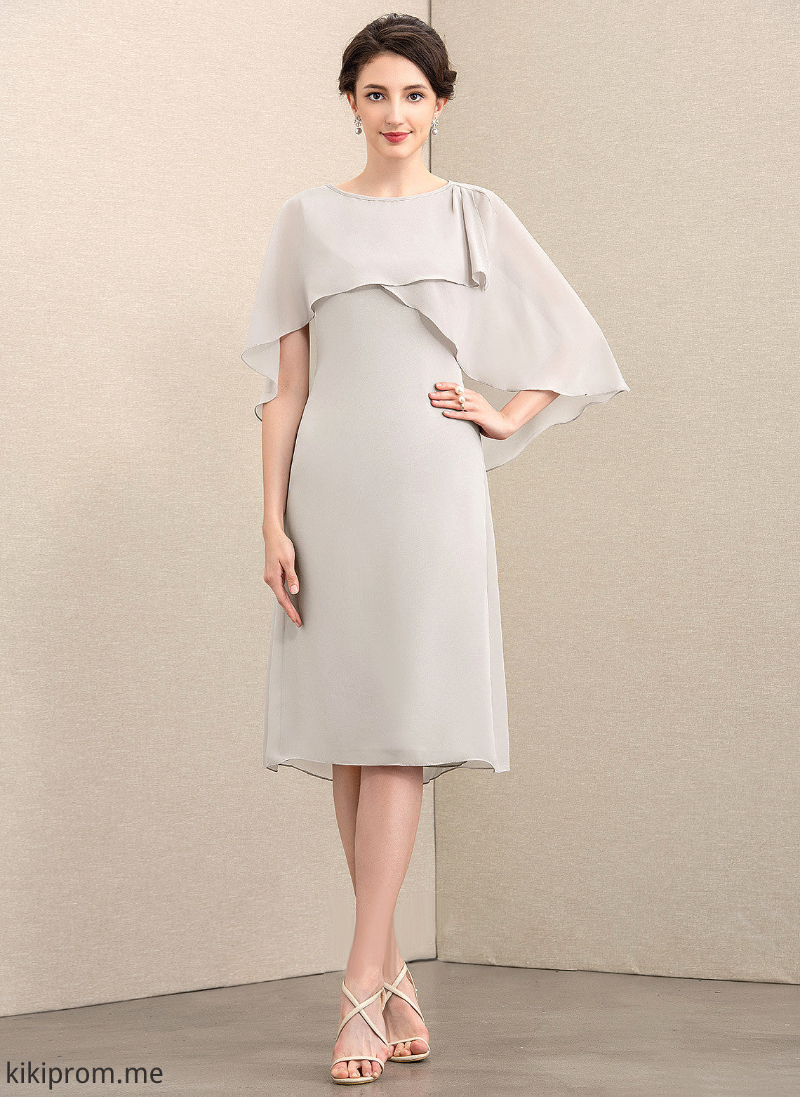 Knee-Length of Dress Bride Neck the Chiffon A-Line Sydnee Scoop Mother of the Bride Dresses Mother