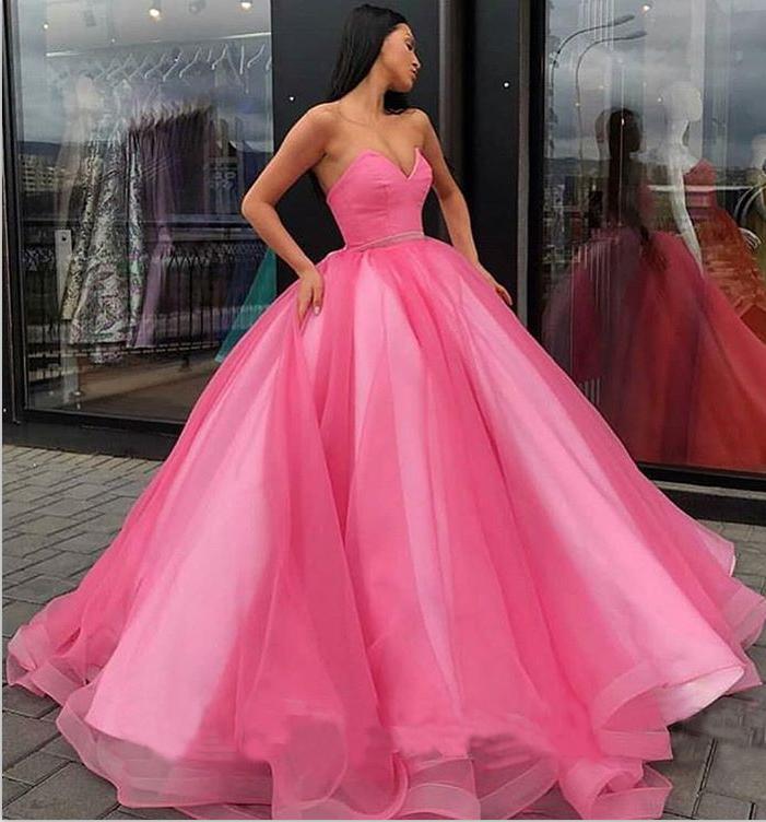 Sweetheart Strapless Yellow Long Modest Prom Gown, Ball Gown Quinceanera Dresses STF15441