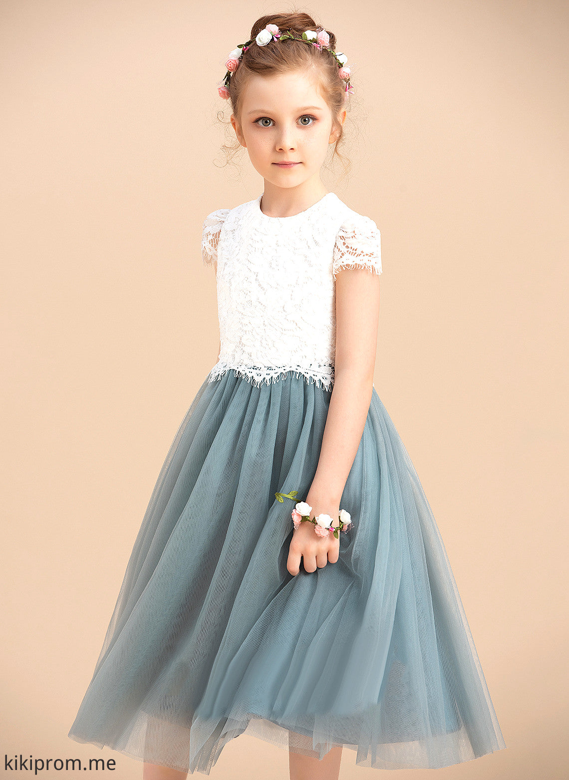 Tulle/Lace - Flower Girl Dresses Dress Flower Scoop Elyse Tea-length Girl Sleeveless Neck A-Line