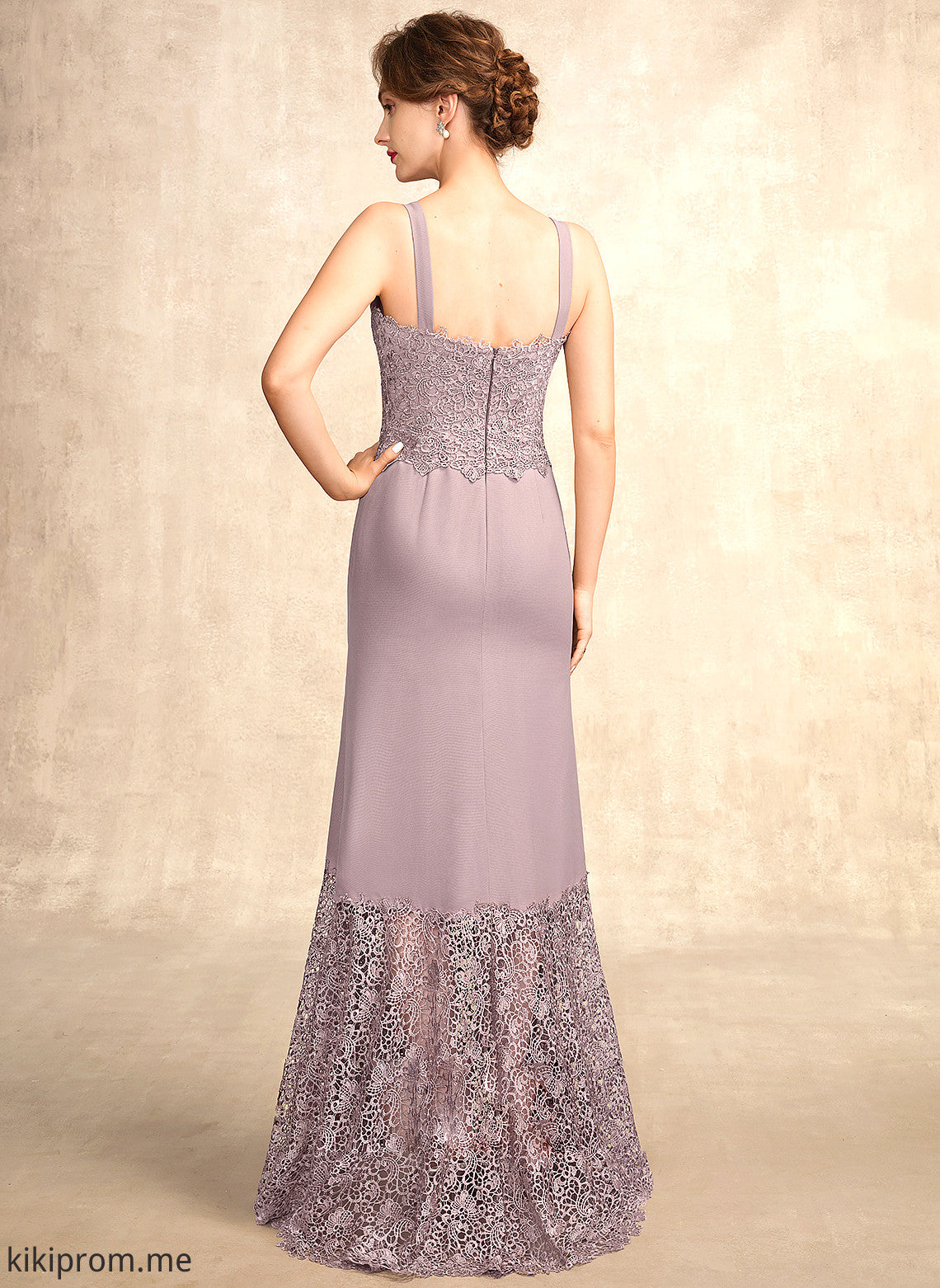 Bride Neckline Dress Square Mother of the Bride Dresses the Mother Chiffon Lace Angeline of Trumpet/Mermaid Asymmetrical