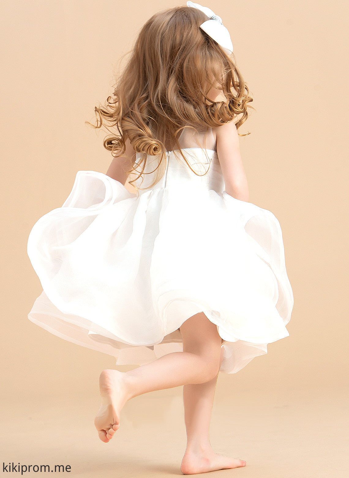 Neck Girl Scoop Flower Girl Dresses - Knee-length V Organza Sleeveless With Flower Dress Back Jode Ball-Gown/Princess