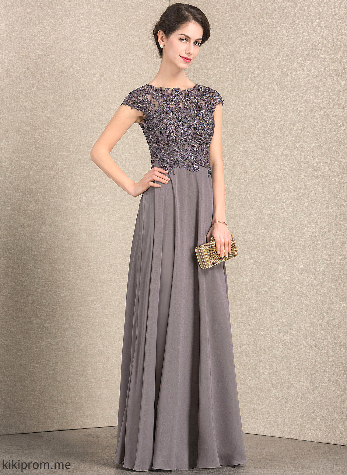 Floor-Length Mother of the Bride Dresses Beading the Chiffon Bride Lace Mother With Frida of Dress A-Line Neck Scoop