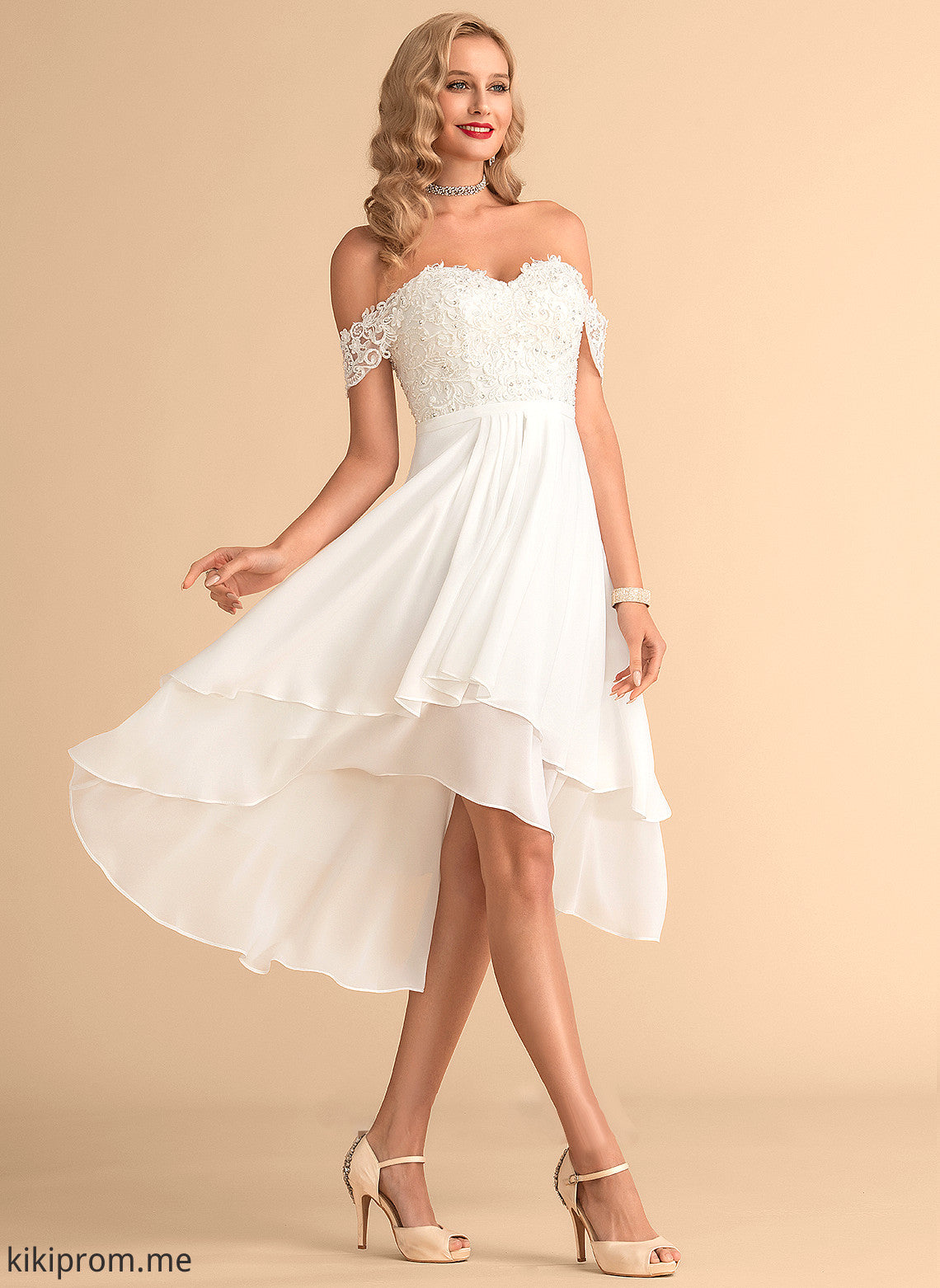 With Wedding Dresses Wedding A-Line Sequins Beading Lace Chiffon Angeline Dress Asymmetrical